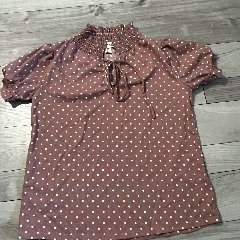 Polka Dot Puff Sleeve Top